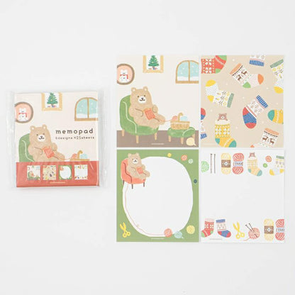 Furukawa Memo Pad Wa - Life 2024 Winter Limited - Knitting Bear - Memo Pads