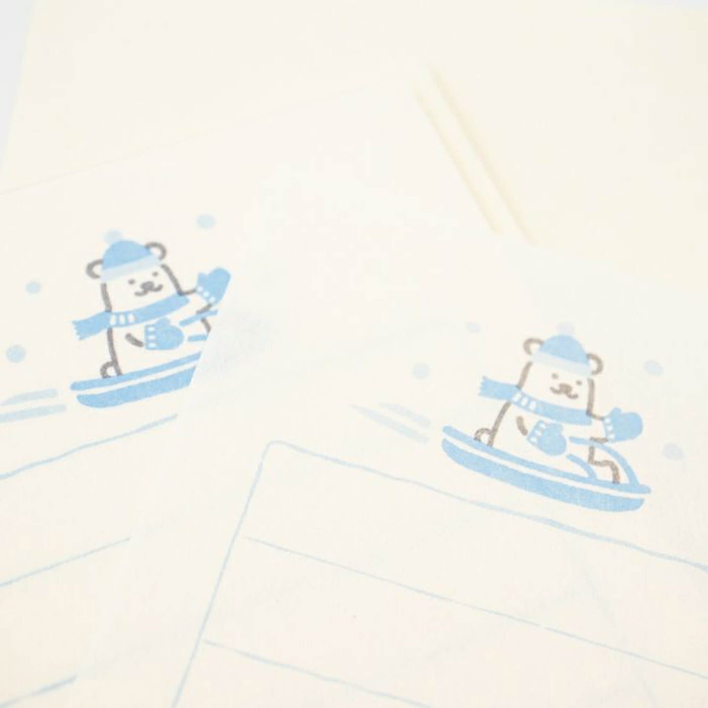 Furukawa Mini Letter Writing Set Wa - Life 2024 Winter Limited - Sledding Bear - Mini Letter Writing Sets