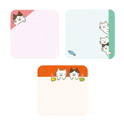 Furukawa Mini Message Sticky Notes - Hyokkori Neko - Sticky Notes