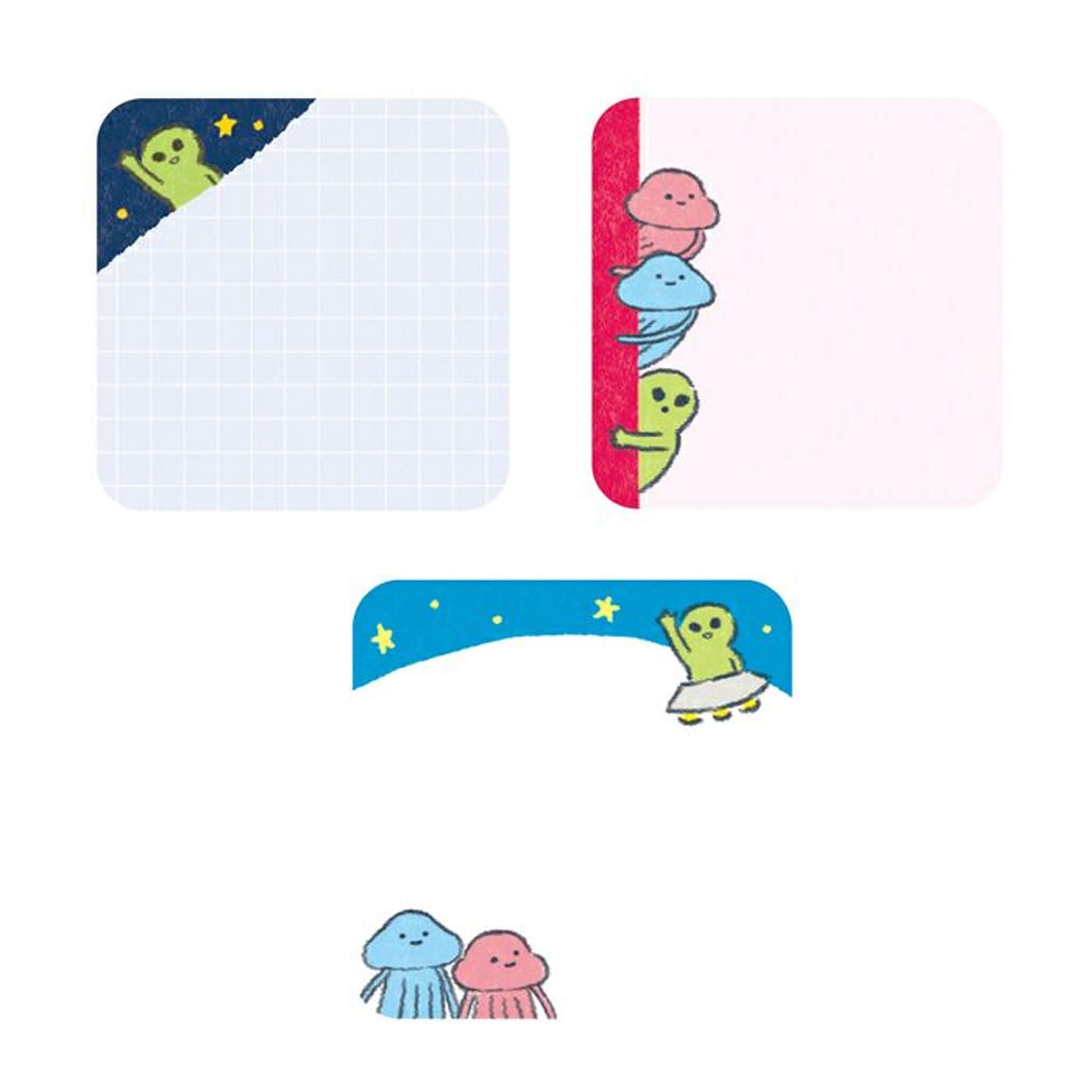 Furukawa Mini Message Sticky Notes - Pop - up Alien - Sticky Notes