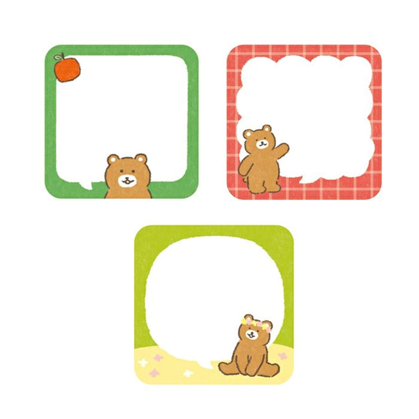 Furukawa Mini Message Sticky Notes - Speech Bubble Bear - Sticky Notes