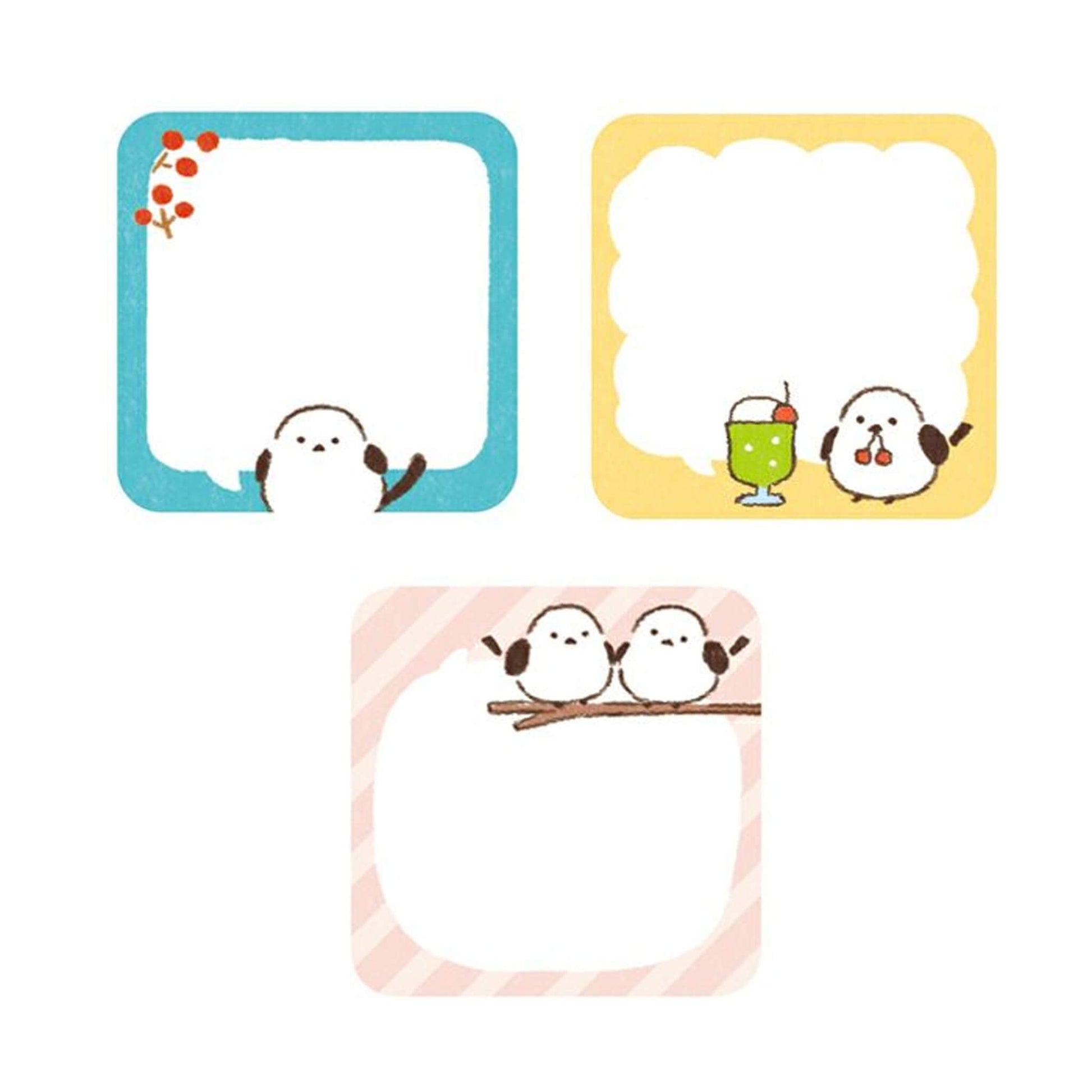 Furukawa Mini Message Sticky Notes - Speech Bubble White Bird - Sticky Notes