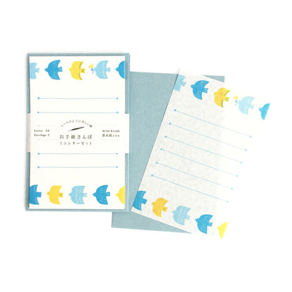 Furukawa Mino Washi Paper Letter Set - Bird - Mini Letter Writing Sets