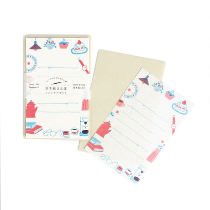 Furukawa Mino Washi Paper Letter Set - Café - Mini Letter Writing Sets