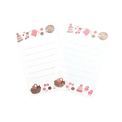 Furukawa Mino Washi Paper Letter Set - Cat and Crochet - Mini Letter Writing Sets