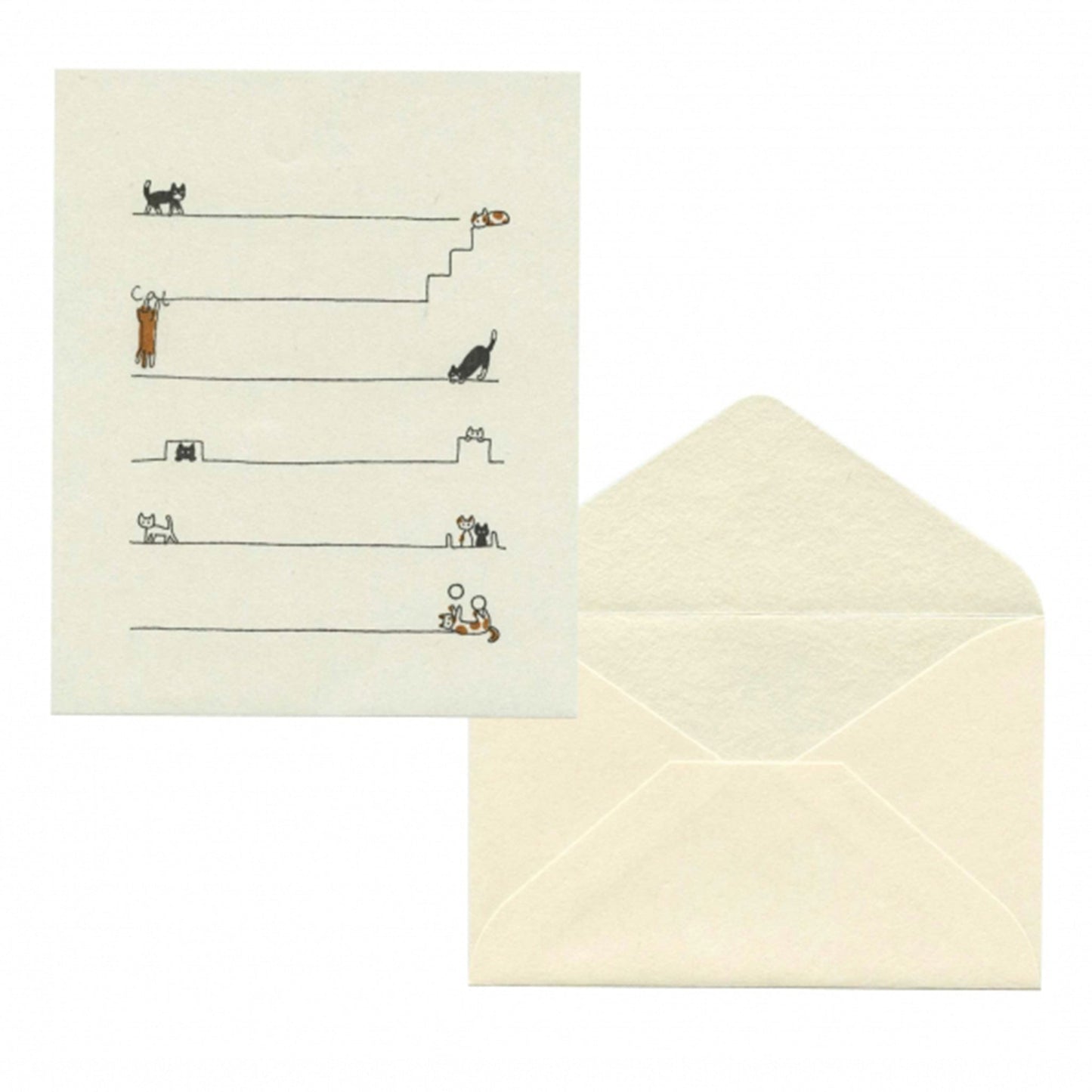 Furukawa Mino Washi Paper Letter Set - Cat's Daily Life - Letter Writing Sets