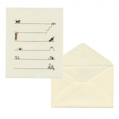 Furukawa Mino Washi Paper Letter Set - Cat's Daily Life - Letter Writing Sets