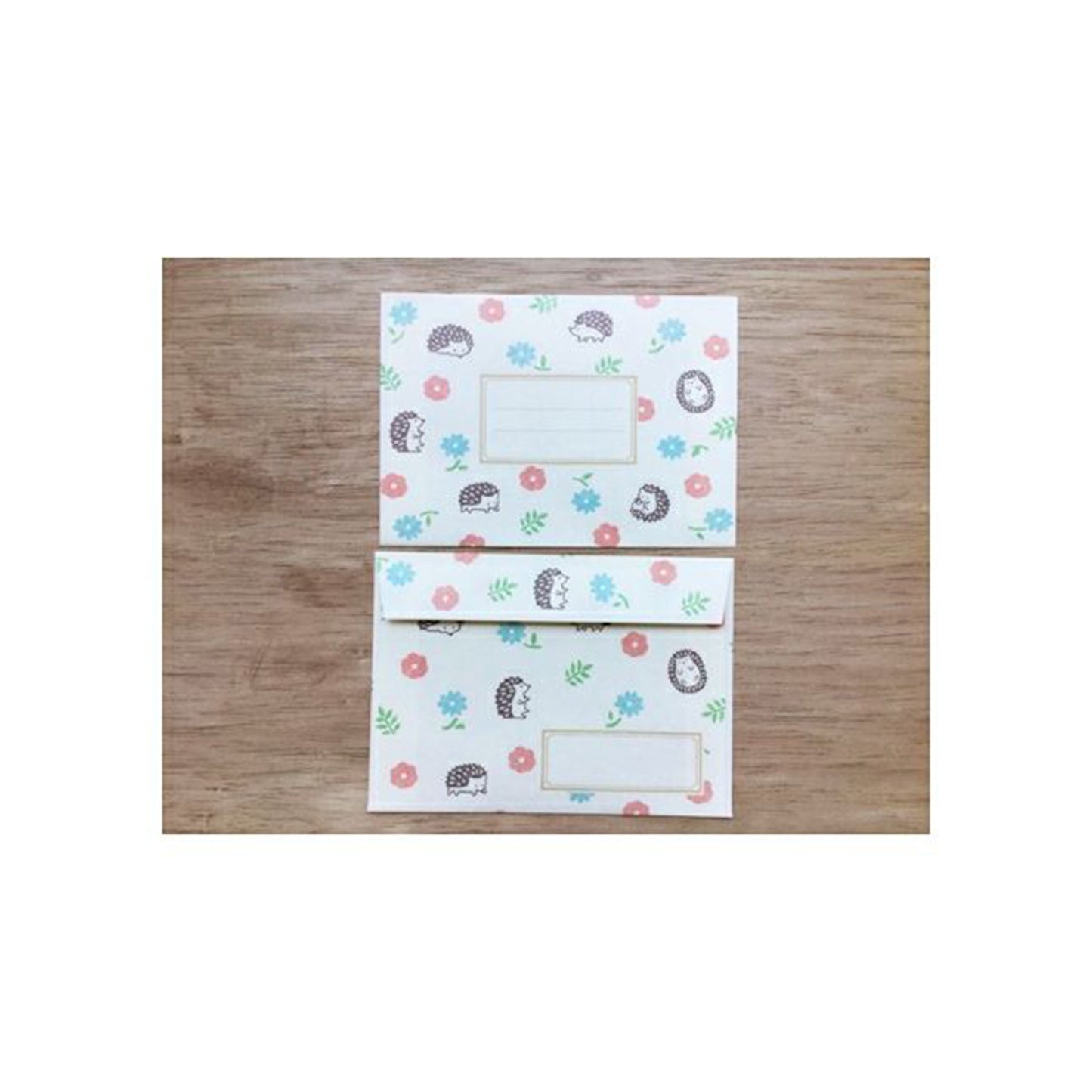 Furukawa Mino Washi Paper Letter Set - Hedgehog and Flower - Letter Writing Sets