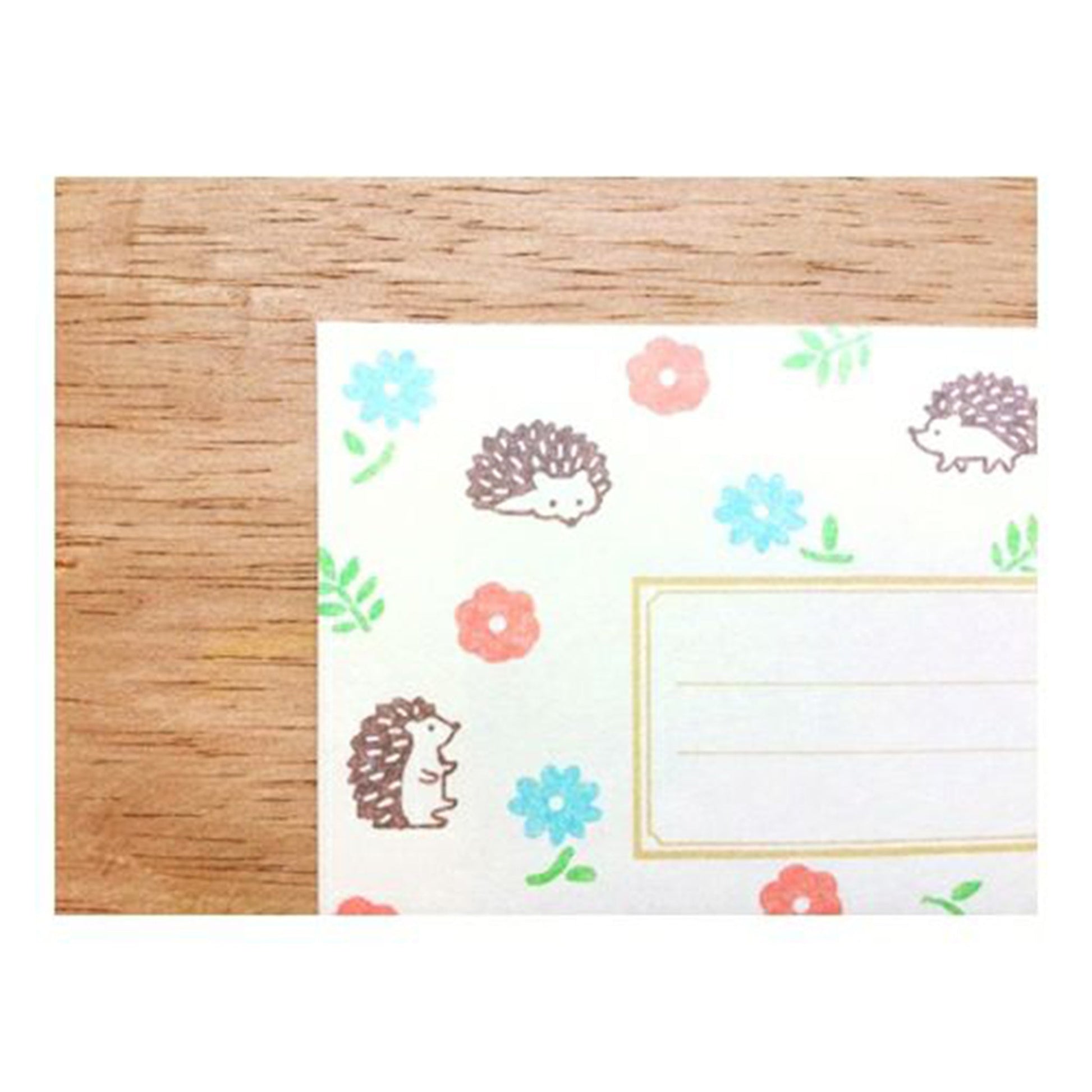 Furukawa Mino Washi Paper Letter Set - Hedgehog and Flower - Letter Writing Sets