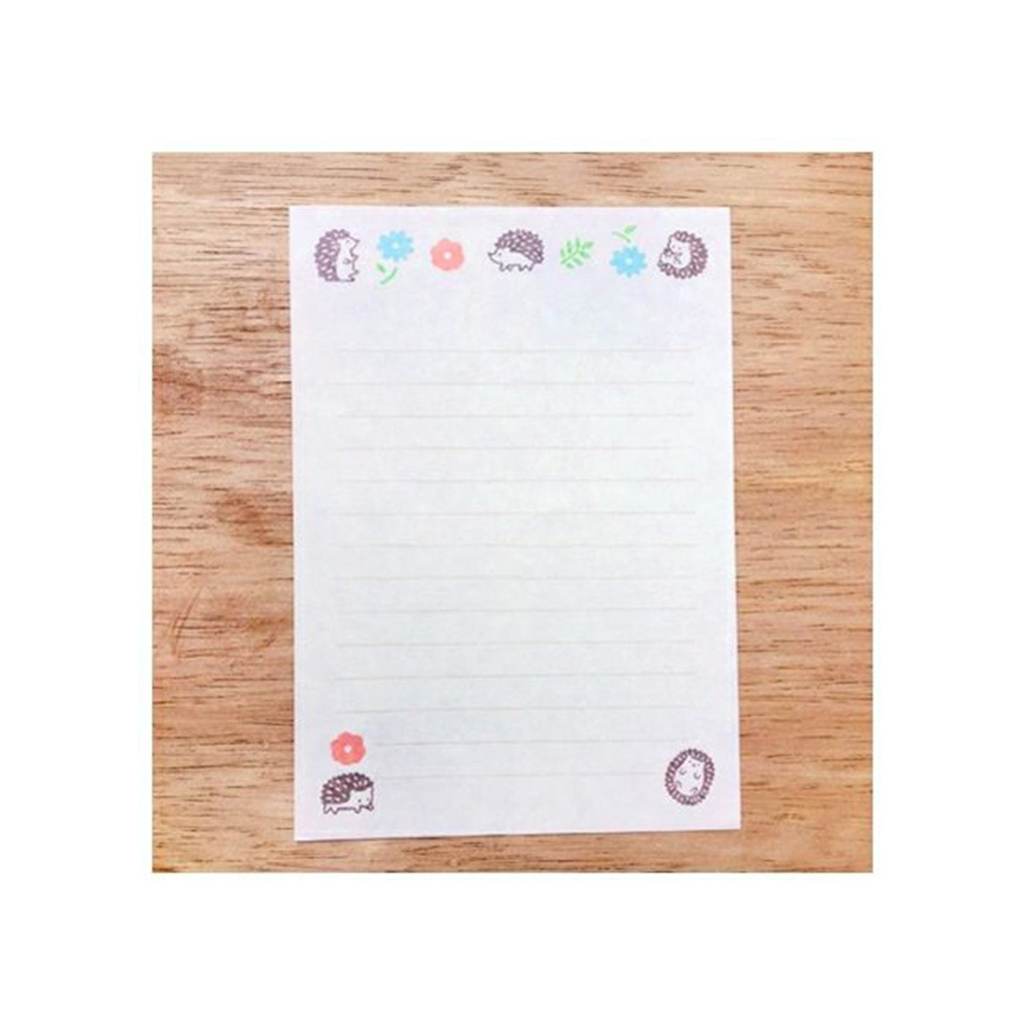 Furukawa Mino Washi Paper Letter Set - Hedgehog and Flower - Letter Writing Sets