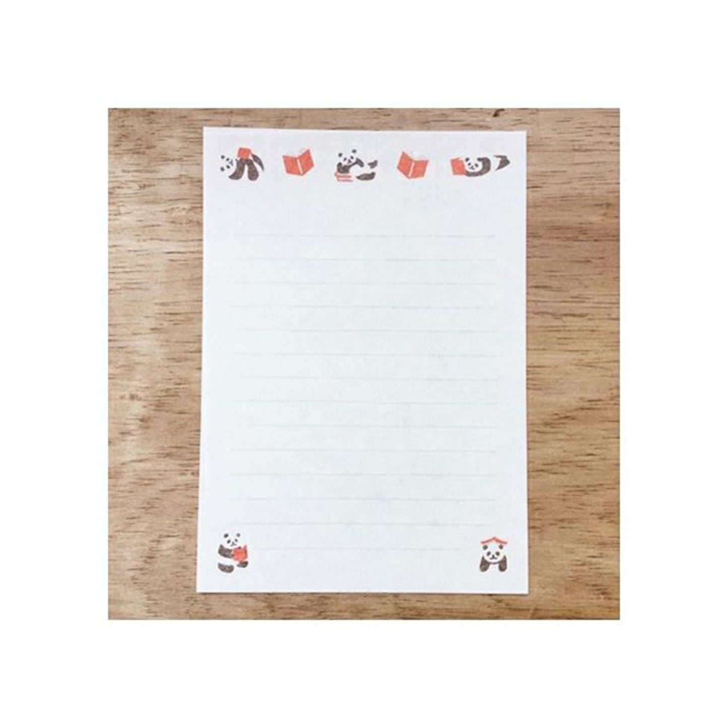 Furukawa Mino Washi Paper Letter Set - Panda and Book - Letter Writing Sets