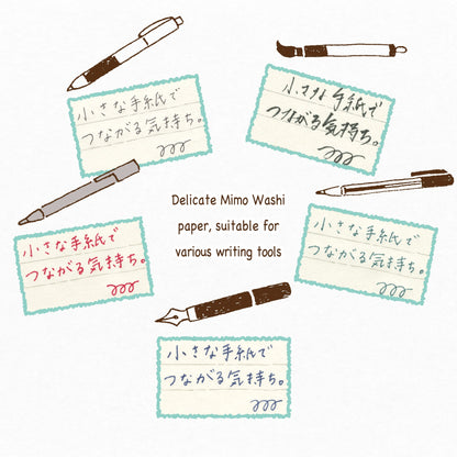 Furukawa Mino Washi Paper Mini Letter Set - Cat Stamp - Mini Letter Writing Sets