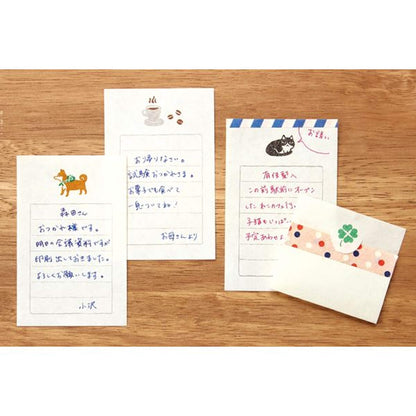 Furukawa Mino Washi Paper Mini Letter Set - Coffee - Mini Letter Writing Sets