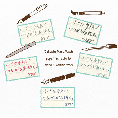 Furukawa Mino Washi Paper Mini Letter Set - Coffee - Mini Letter Writing Sets