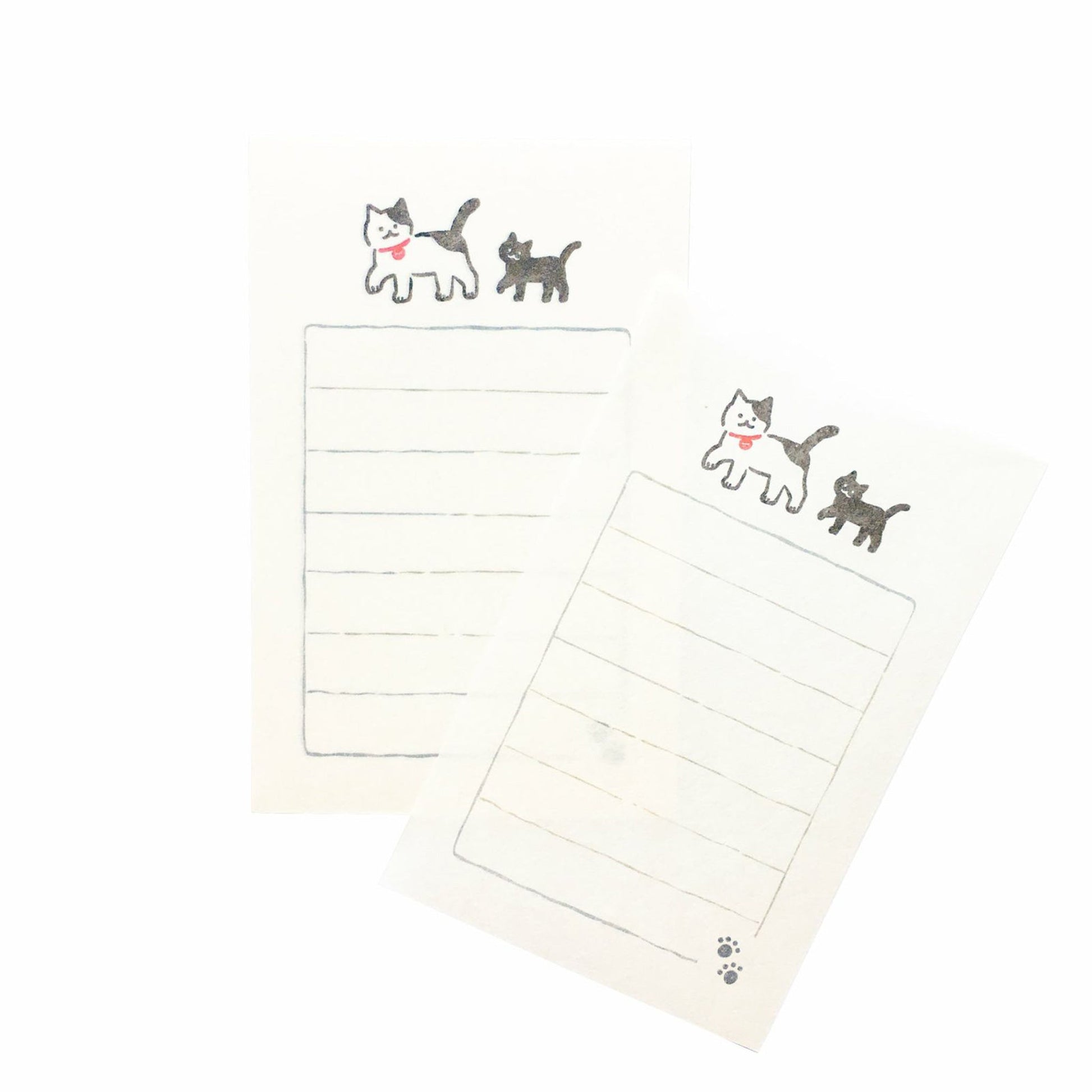 Furukawa Mino Washi Paper Mini Letter Set - Strolling Cats - Mini Letter Writing Sets