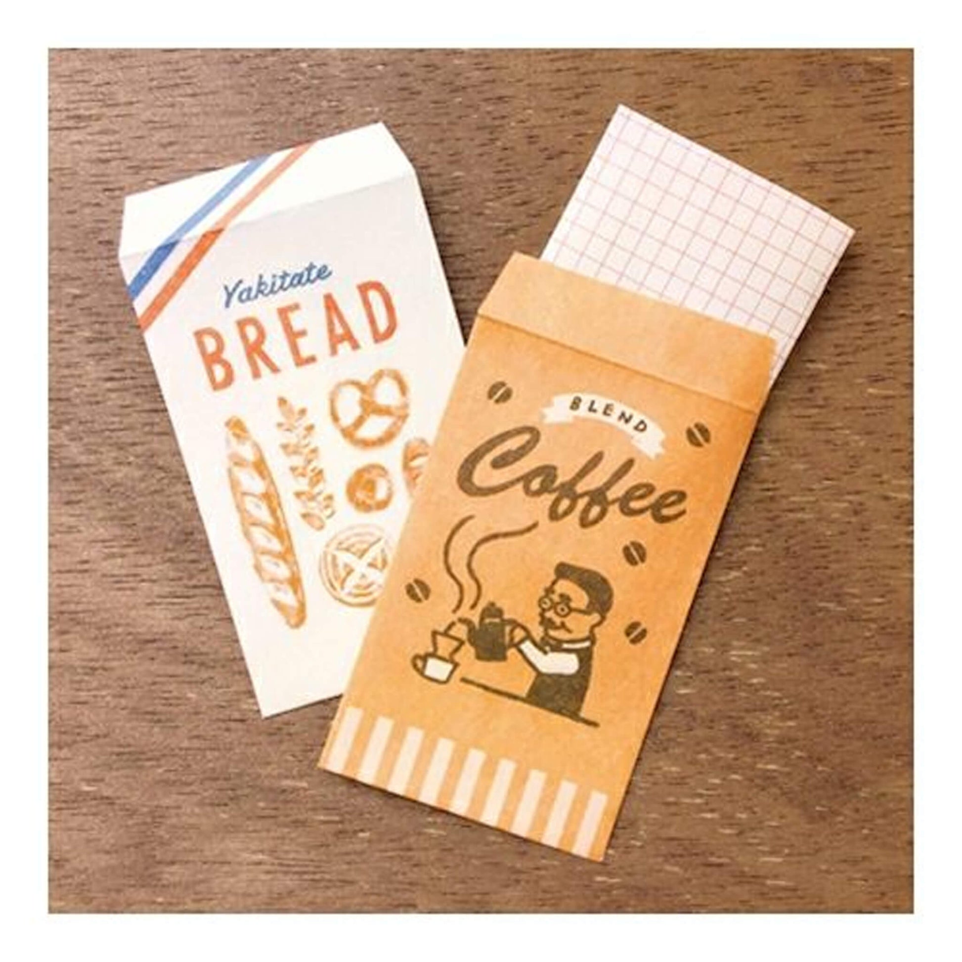 Furukawa Paper Bag Mini Letter Set - Bread & Coffee - Mini Letter Writing Sets