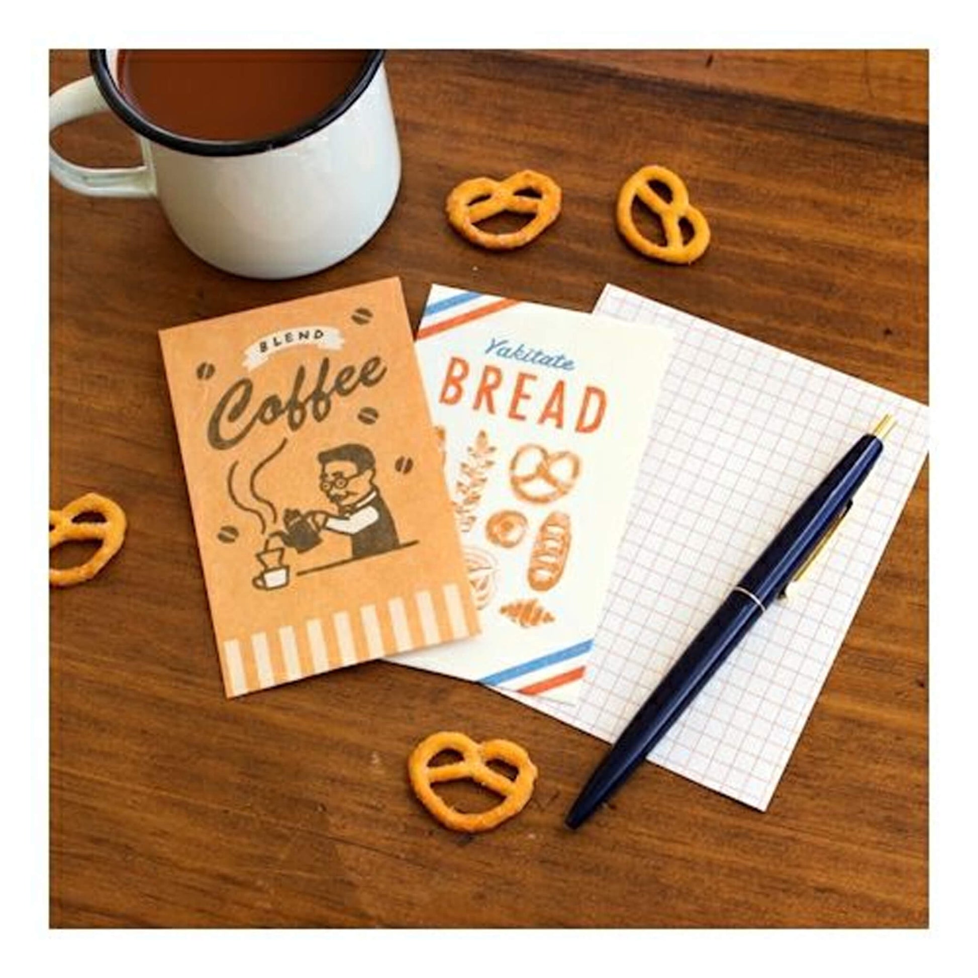 Furukawa Paper Bag Mini Letter Set - Bread & Coffee - Mini Letter Writing Sets