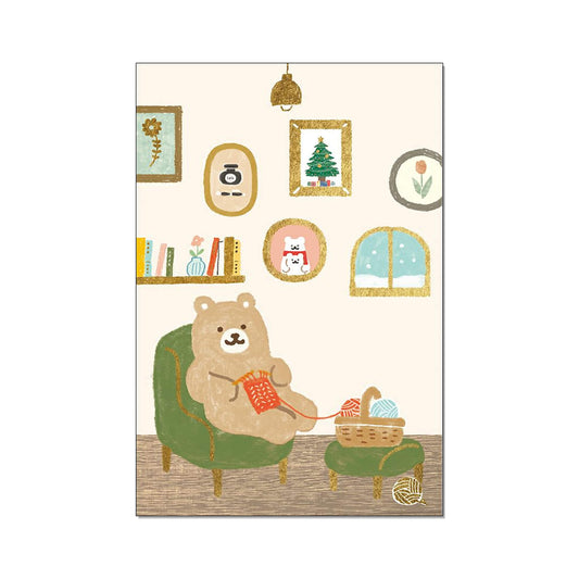 Furukawa Postcard Wa - Life 2024 Winter Limited - Knitting Bear - Postcards