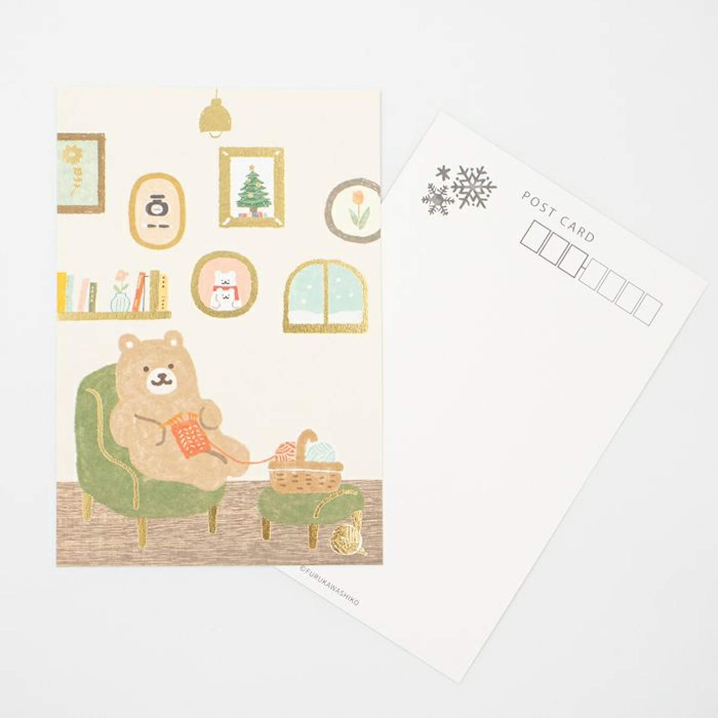 Furukawa Postcard Wa - Life 2024 Winter Limited - Knitting Bear - Postcards