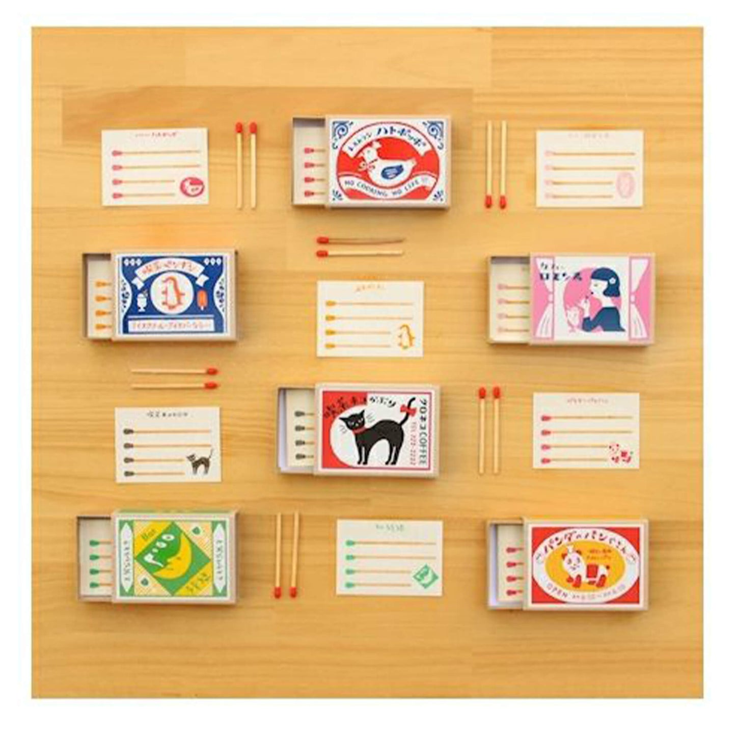 Furukawa Retro Matchbox Note Paper - Panda's Bakery - Memo Pads