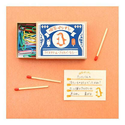 Furukawa Retro Matchbox Note Paper - Penguin Cafe - Memo Pads