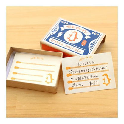 Furukawa Retro Matchbox Note Paper - Penguin Cafe - Memo Pads