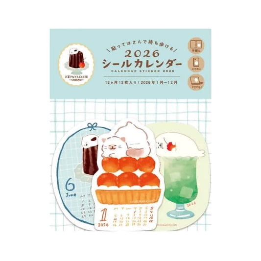 Furukawa Shiko 2026 Sticker Calendar - Sweets - Flake Stickers
