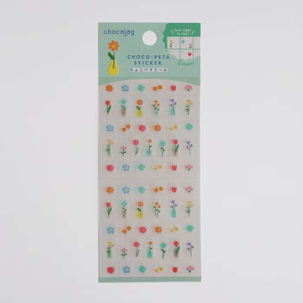 Furukawa Shiko Chocolog Choco-Peta Sticker - Flower - Sticker Sheets