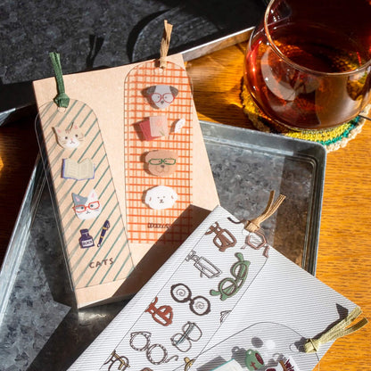 Furukawa Shiko Clear Bookmark - Book and Coffee - Hontowatashi - Bookmarks