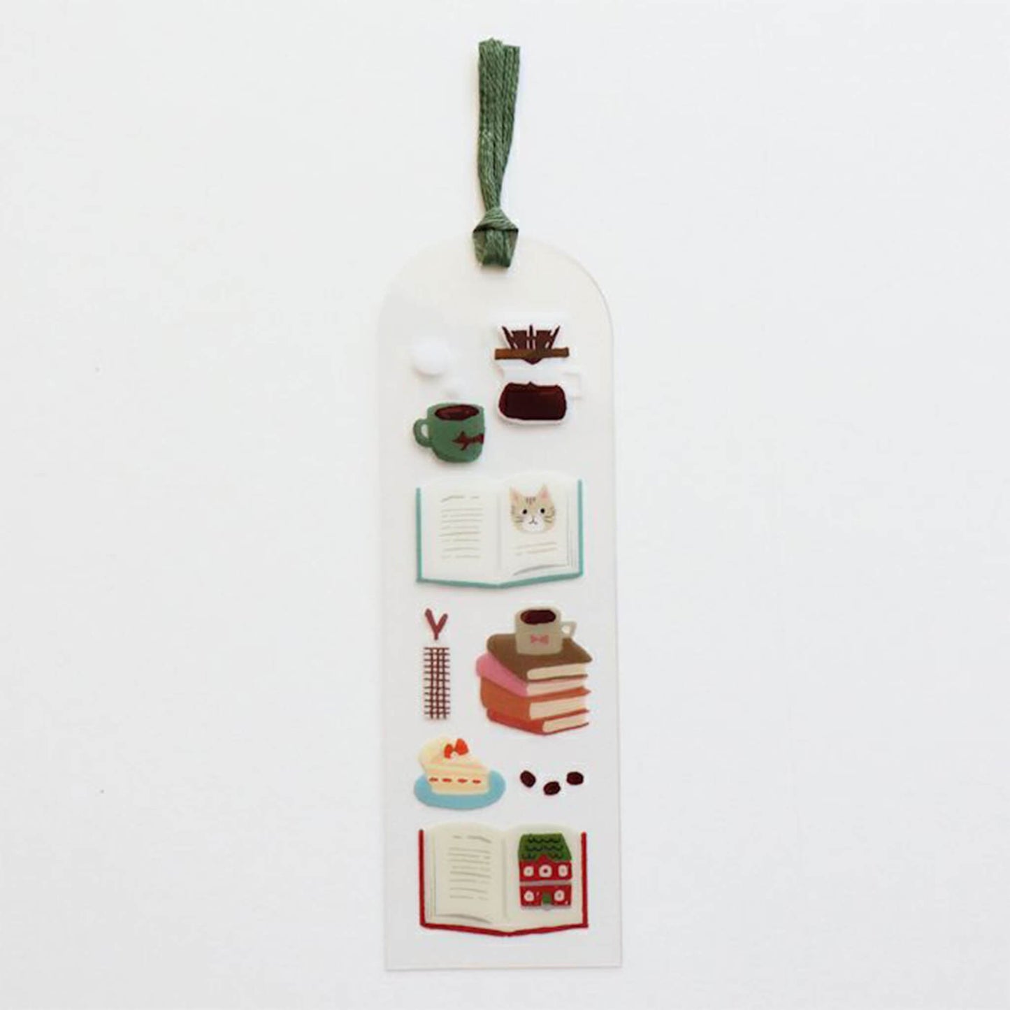 Furukawa Shiko Clear Bookmark - Book and Coffee - Hontowatashi - Bookmarks
