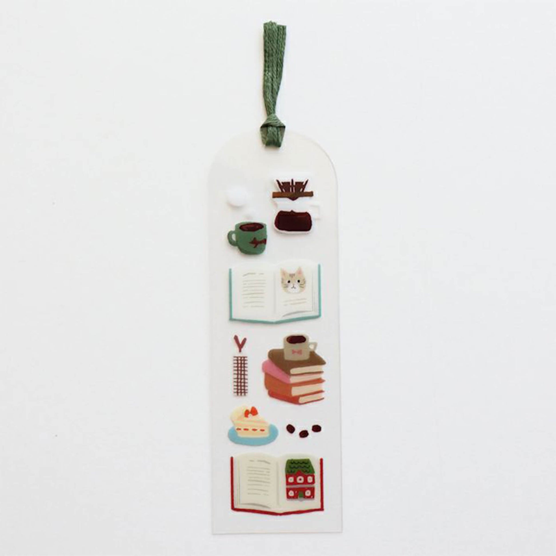 Furukawa Shiko Clear Bookmark - Book and Coffee - Hontowatashi - Bookmarks