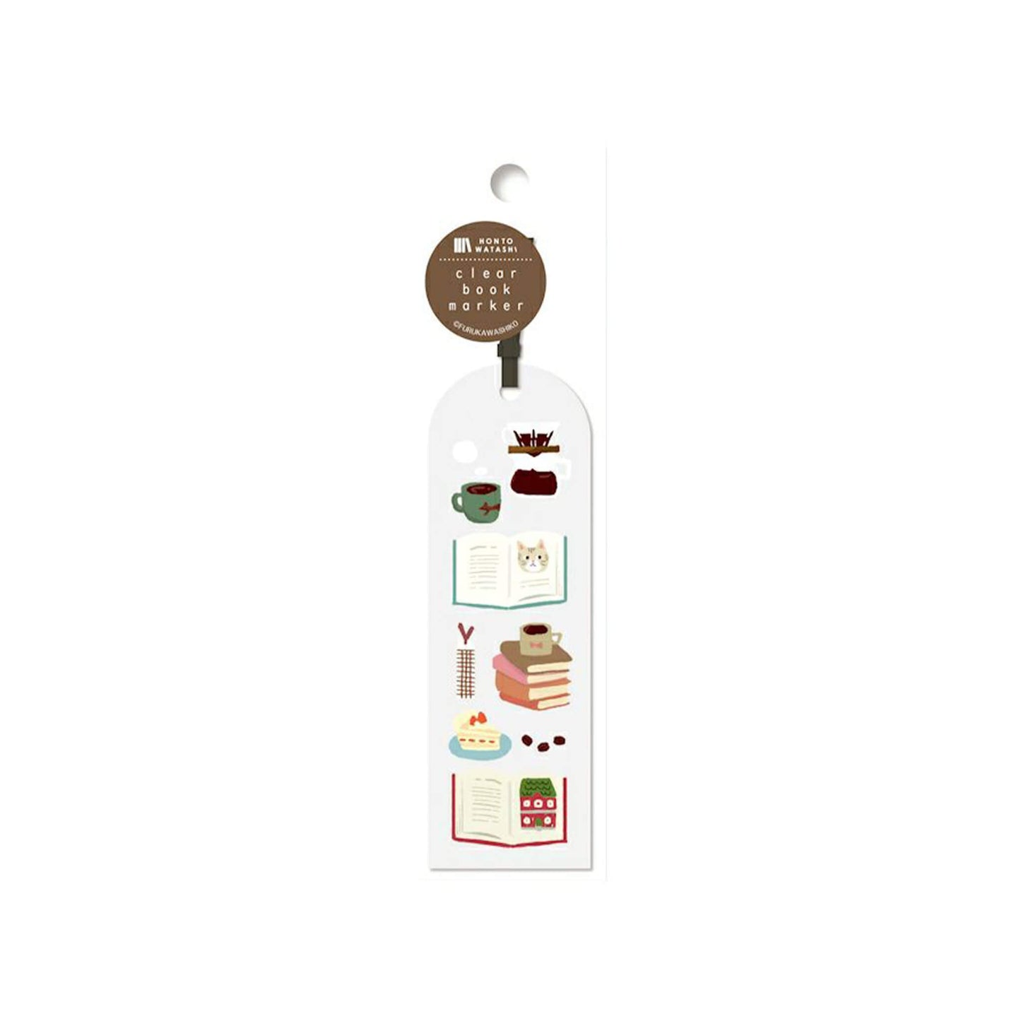 Furukawa Shiko Clear Bookmark - Book and Coffee - Hontowatashi - Bookmarks