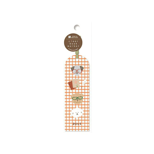 Furukawa Shiko Clear Bookmark - Book and Dog - Hontowatashi - Bookmarks