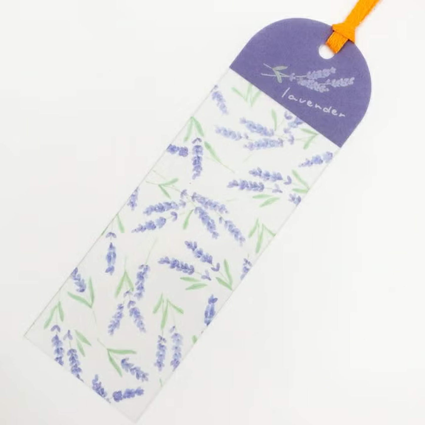 Furukawa Shiko Clear Bookmark - Lavender Pattern - Hontowatashi - Bookmarks