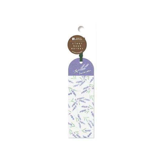 Furukawa Shiko Clear Bookmark - Lavender Pattern - Hontowatashi - Bookmarks