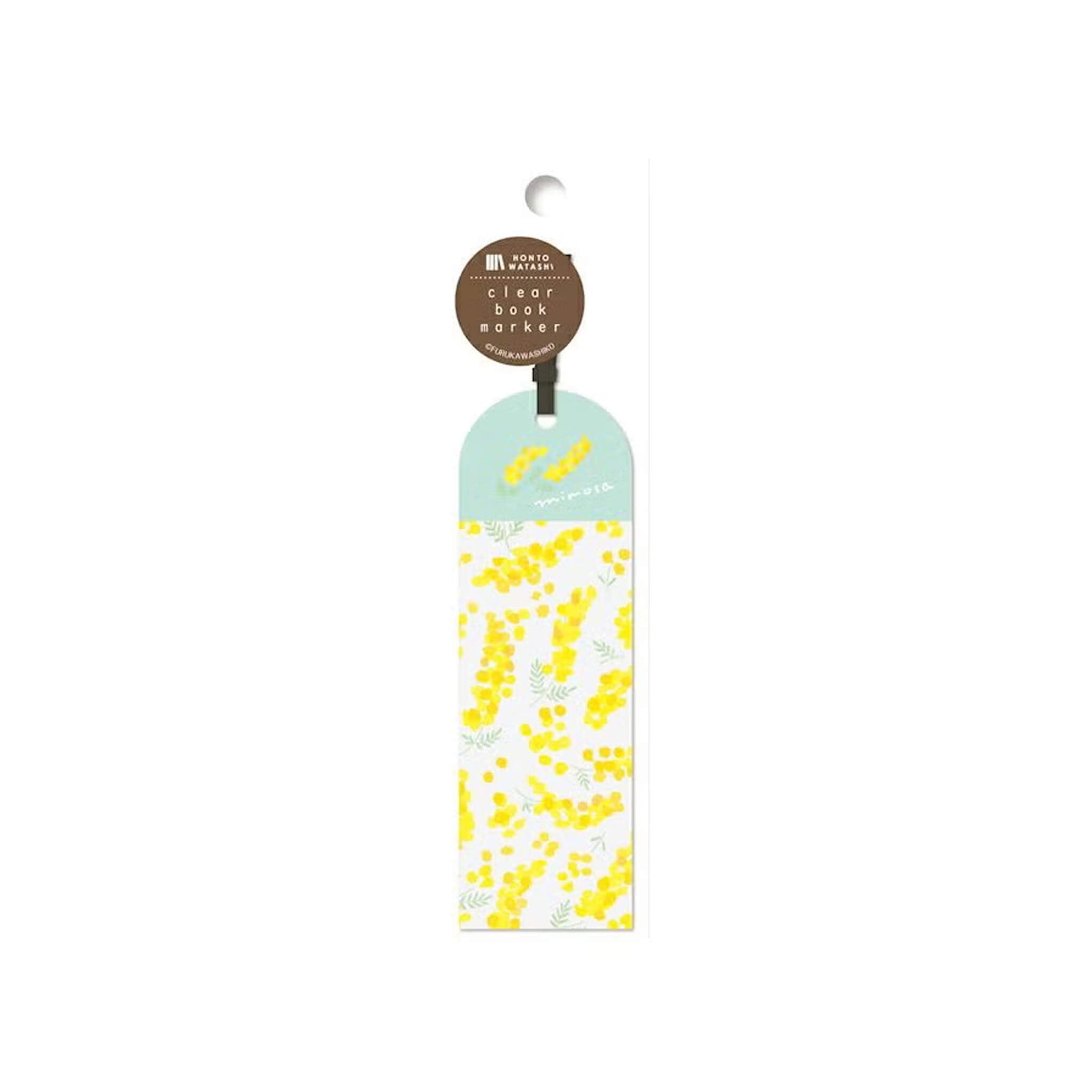 Furukawa Shiko Clear Bookmark - Mimosa Pattern - Hontowatashi - Bookmarks
