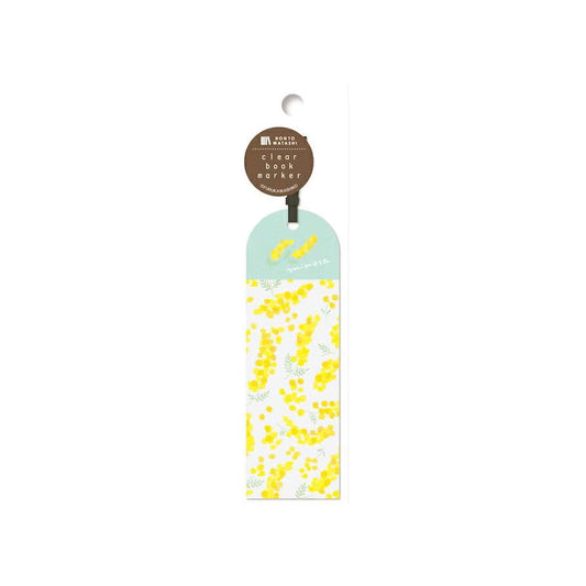 Furukawa Shiko Clear Bookmark - Mimosa Pattern - Hontowatashi - Bookmarks