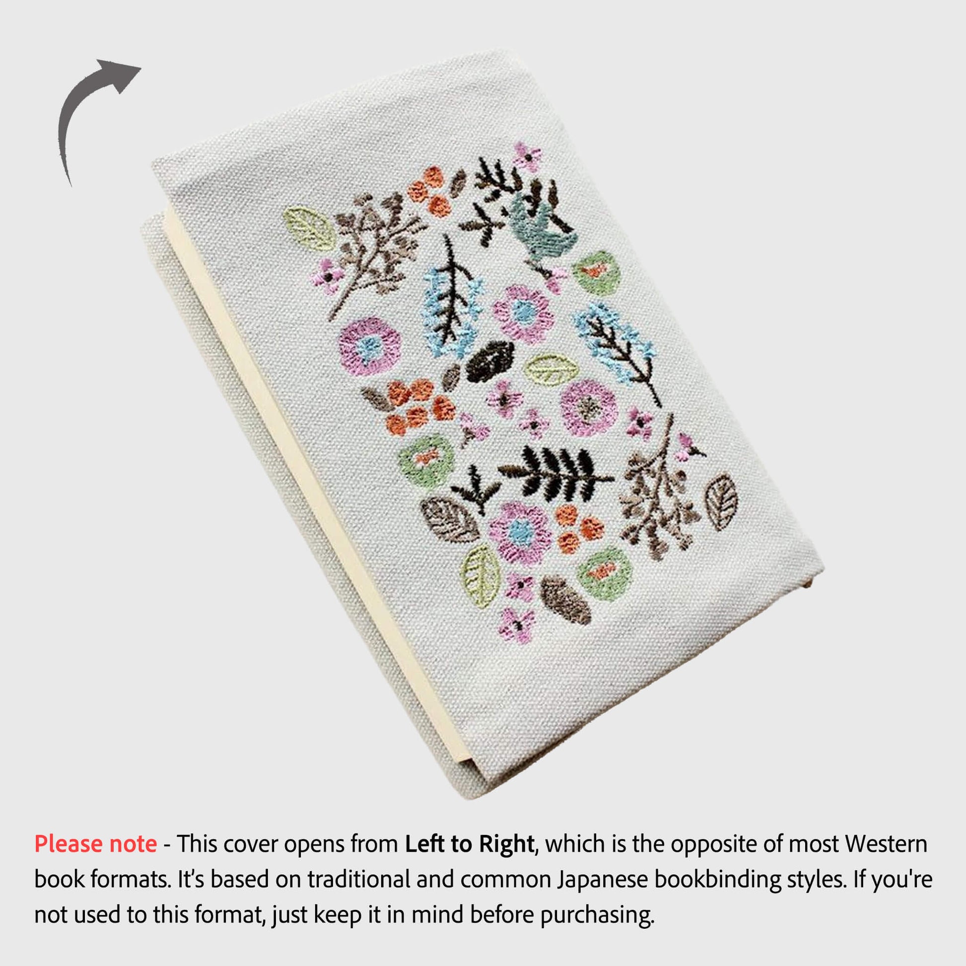 Furukawa Shiko Embroidered Book Cover A6 - Kotori Biyori - Hontowatashi - Book Covers
