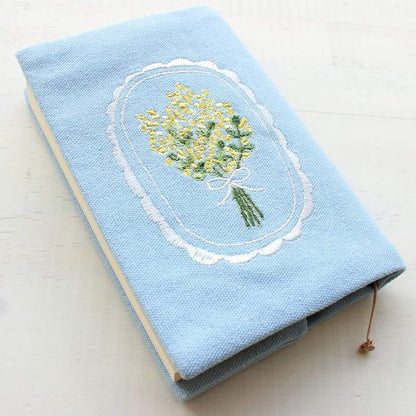 Furukawa Shiko Embroidered Book Cover A6 - Mimosa - Hontowatashi - Book Covers
