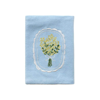 Furukawa Shiko Embroidered Book Cover A6 - Mimosa - Hontowatashi - Book Covers