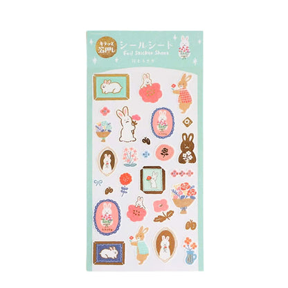 Furukawa Shiko Foil Sticker Sheet - Flower & Rabbit [Winter 2026 Limited Edition] - Sticker Sheets