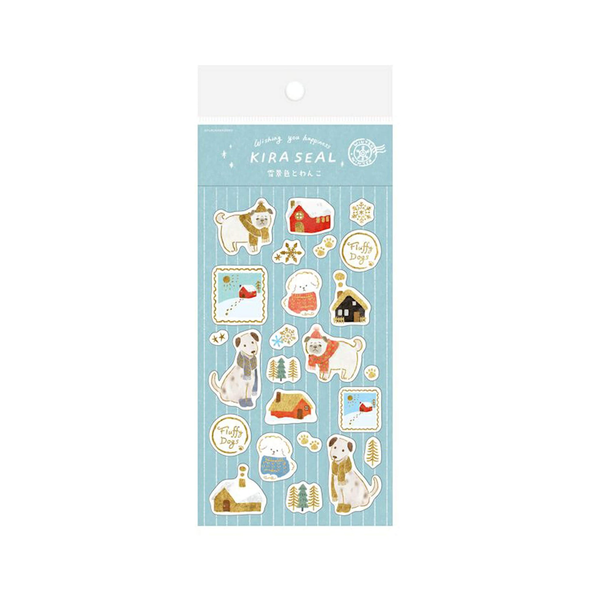 Furukawa Shiko Foil Sticker Sheet - Snow Scene and Dog - Wa - Life 2025 Winter Limited - Sticker Sheets