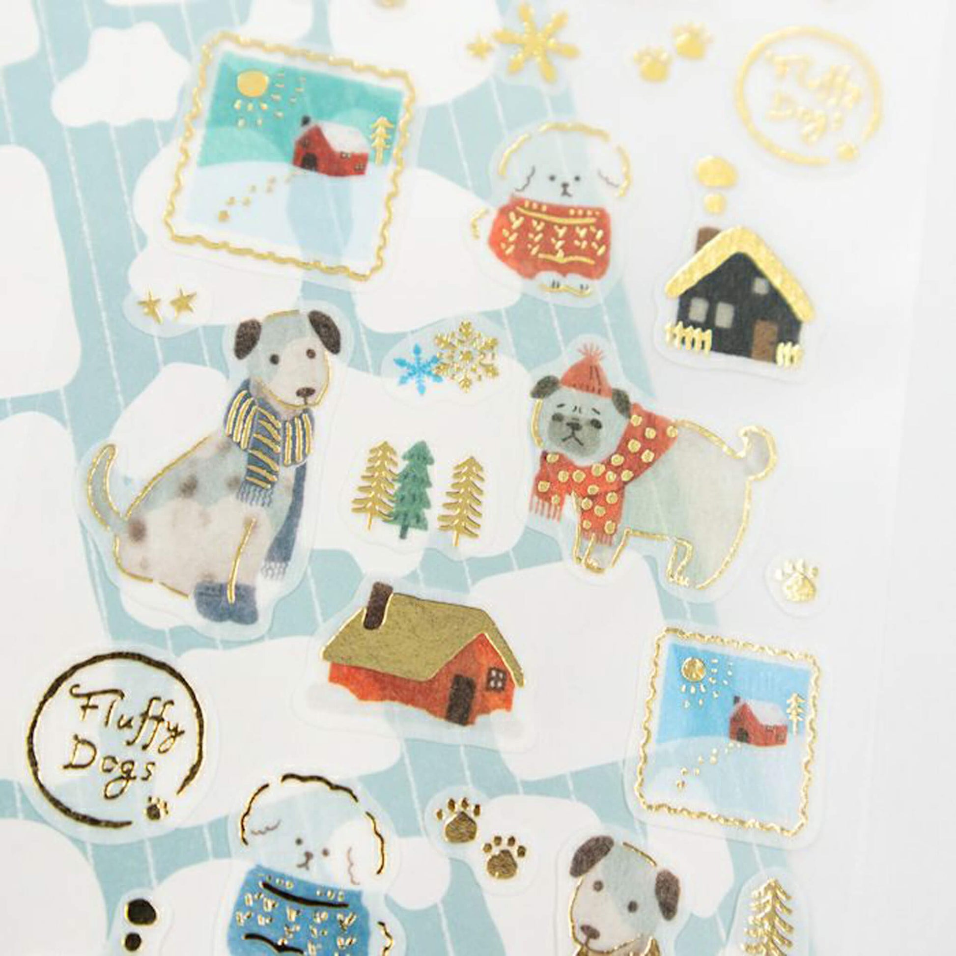 Furukawa Shiko Foil Sticker Sheet - Snow Scene and Dog - Wa - Life 2025 Winter Limited - Sticker Sheets