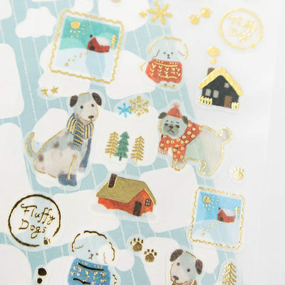 Furukawa Shiko Foil Sticker Sheet - Snow Scene and Dog - Wa - Life 2025 Winter Limited - Sticker Sheets