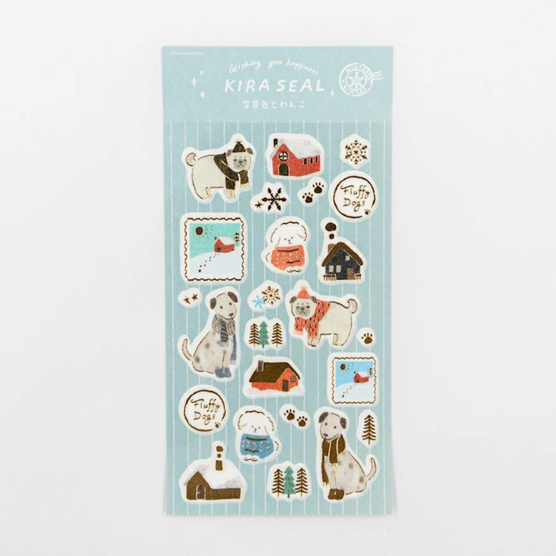 Furukawa Shiko Foil Sticker Sheet - Snow Scene and Dog - Wa - Life 2025 Winter Limited - Sticker Sheets