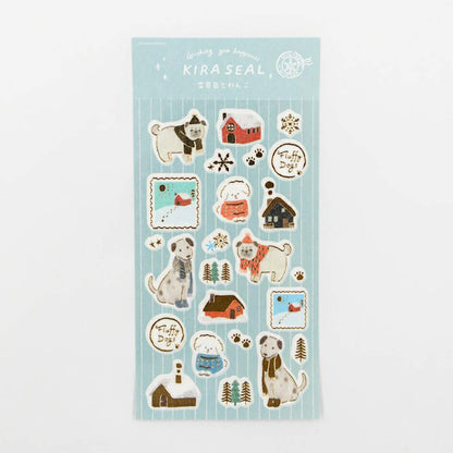 Furukawa Shiko Foil Sticker Sheet - Snow Scene and Dog - Wa - Life 2025 Winter Limited - Sticker Sheets