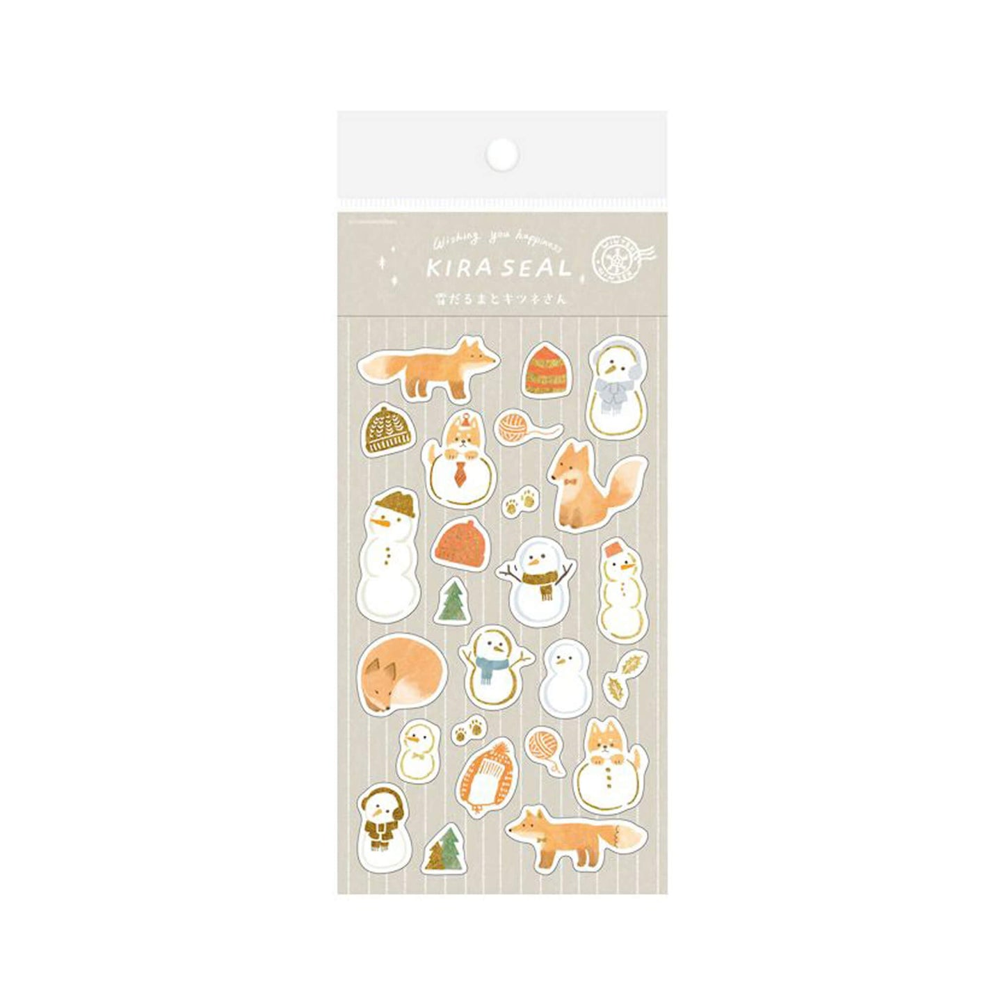 Furukawa Shiko Foil Sticker Sheet - Snowman and Fox - Wa - Life 2025 Winter Limited - Sticker Sheets