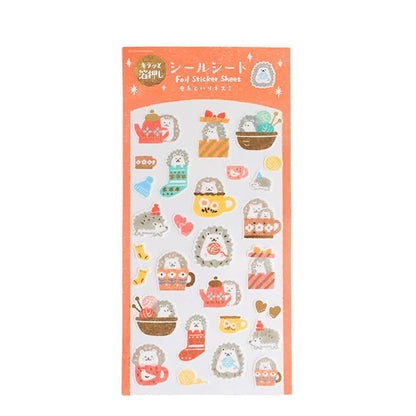 Furukawa Shiko Foil Sticker Sheet - Yarn & Hedgehog [Winter 2026 Limited Edition] - Sticker Sheets