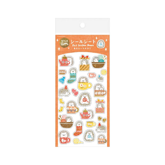 Furukawa Shiko Foil Sticker Sheet - Yarn & Hedgehog [Winter 2026 Limited Edition] - Sticker Sheets