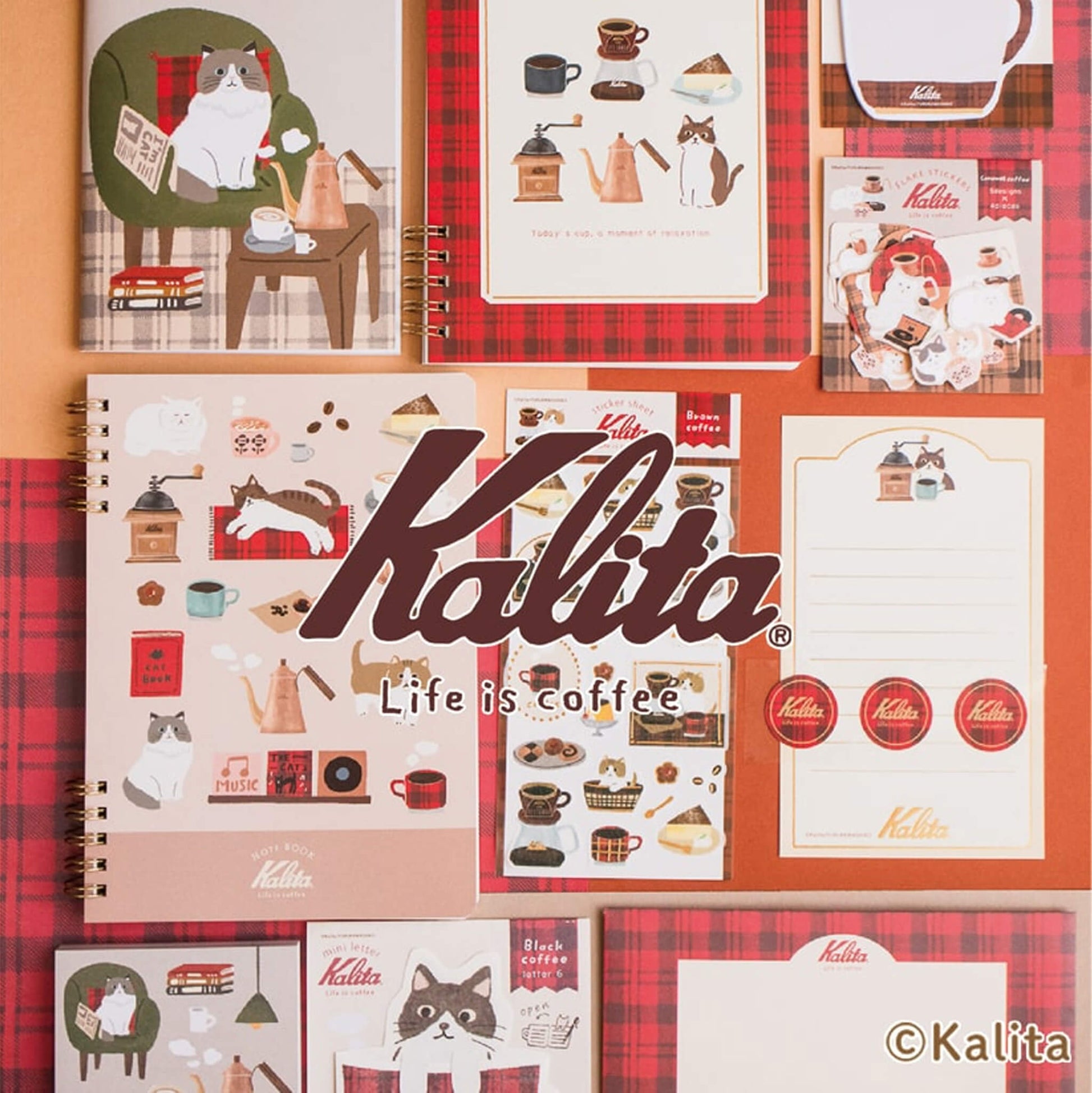 Furukawa Shiko × Kalita Coffee Cup Mini Letter Sheet - Brown Coffee - Mini Letter Writing Sets